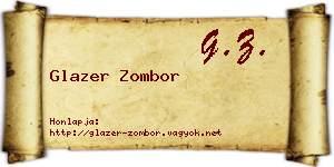 Glazer Zombor névjegykártya